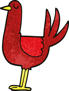 cartoon doodle tall bird png
