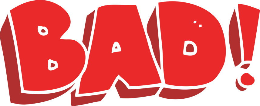 flat color illustration of a cartoon Bad symbol png