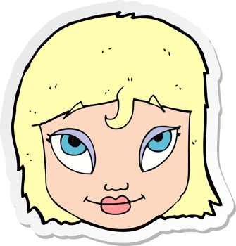 sticker of a cartoon woman smiling png