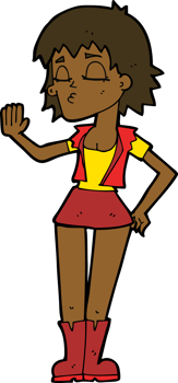 cartoon cool girl png