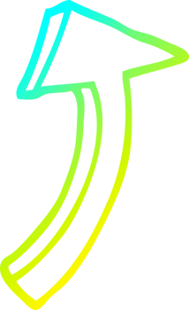 cold gradient line drawing cartoon pointing arrow png