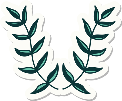 tattoo style sticker of laurel png