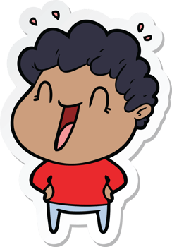 sticker of a cartoon happy man png