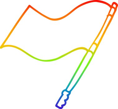 rainbow gradient line drawing of a cartoon flag png