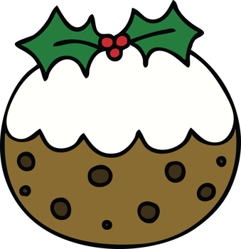 hand drawn quirky cartoon christmas pudding png