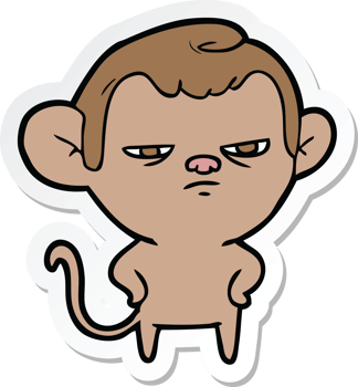 sticker of a cartoon monkey png