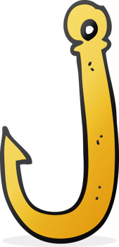 drawn cartoon fish hook png