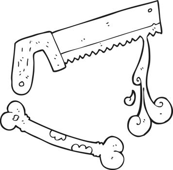 drawn black and white cartoon surgeons saw png