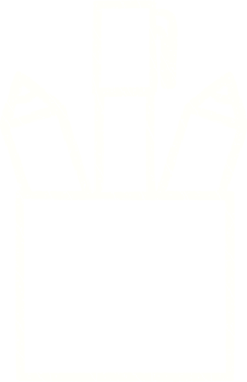 a white box with three pencils inside it png