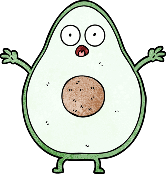 cartoon avocado drawing png