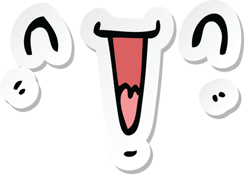 sticker of a cute happy cartoon face png