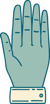 iconic tattoo style image of a hand png