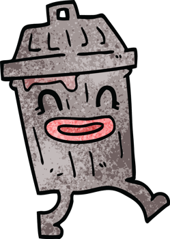 cartoon doodle waste bin png