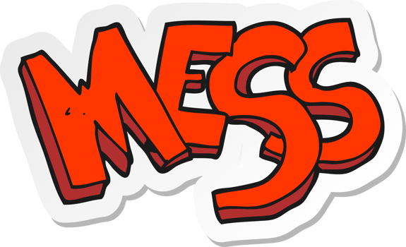 sticker of a cartoon mess png