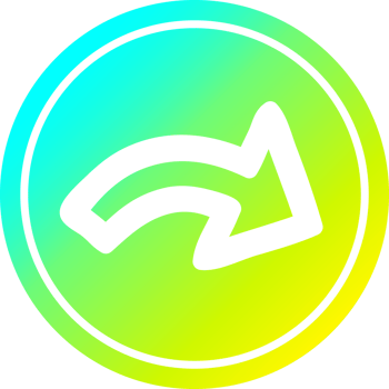 direction arrow circular icon with cool gradient finish png