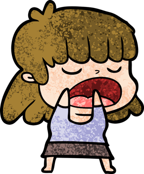cartoon woman talking loudly png