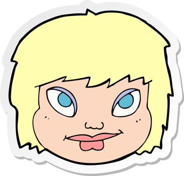 sticker of a cartoon female face png