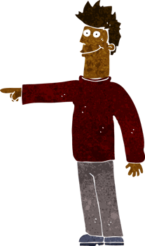 cartoon happy pointing man png