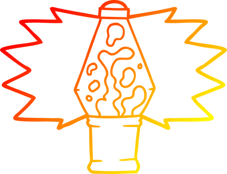 warm gradient line drawing of a cartoon lava lamp png