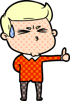 cartoon man sweating png