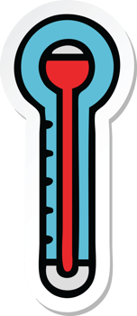 sticker of a cute cartoon glass thermometer png