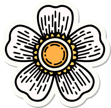 sticker of tattoo in traditional style of a flower png