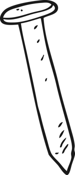 drawn black and white cartoon nail png