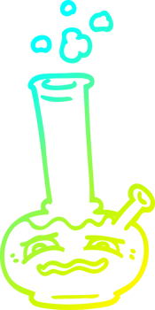 cold gradient line drawing of a cartoon bong png