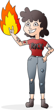 drawn cartoon rock girl png