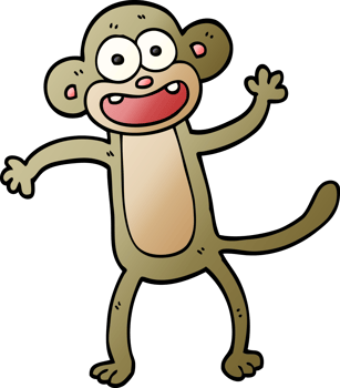 cartoon doodle crazy monkey png