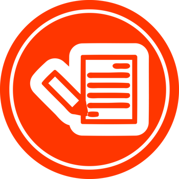 document and pencil circular icon symbol png