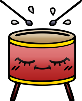 gradient shaded cartoon of a drum png