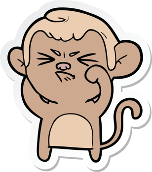 sticker of a cartoon angry monkey png