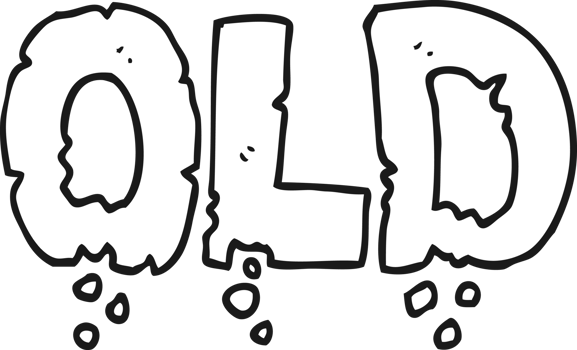 drawn black and white cartoon word old png