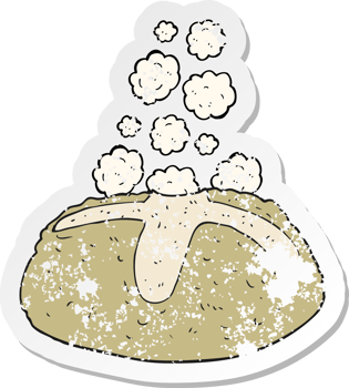 retro distressed sticker of a cartoon loaf of bread png
