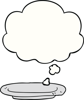 cartoon plate with thought bubble png