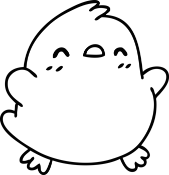 line doodle of a cute little bird png