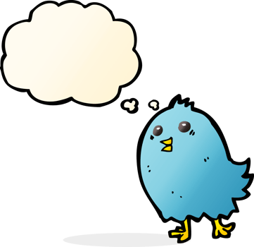 cartoon bluebird with thought bubble png