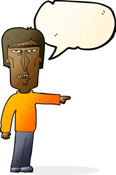 cartoon pointing man with speech bubble png