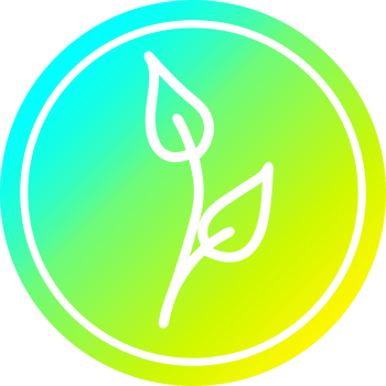 natural leaf circular icon with cool gradient finish png