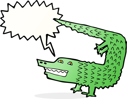 cartoon crocodile with speech bubble png