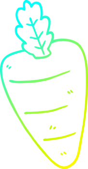 cold gradient line drawing of a cartoon carrot png