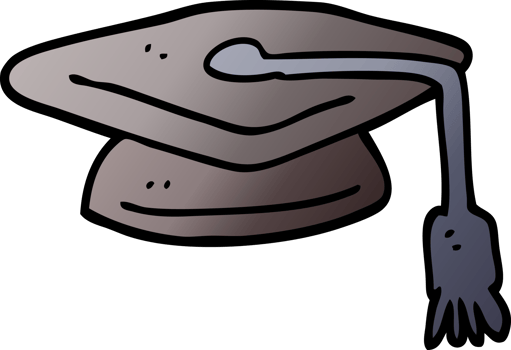 png gradient illustration cartoon graduation hat
