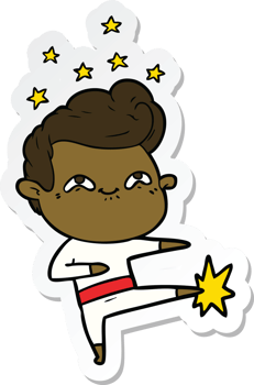 sticker of a cartoon excited man png