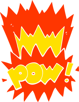 flat color illustration of pow symbol png