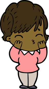 cartoon woman thinking png