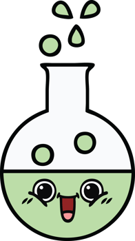 cute cartoon of a test tube png