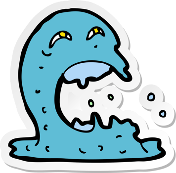 sticker of a cartoon gross ghost png