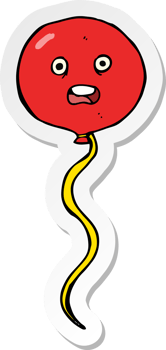 sticker of a cartoon balloon with face png