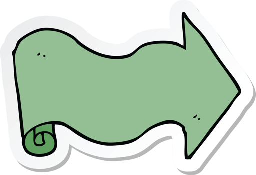 sticker of a cartoon arrow png